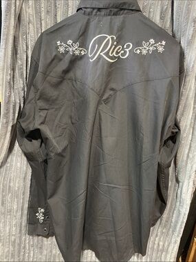 Black Western Embroidered Snap Shirt